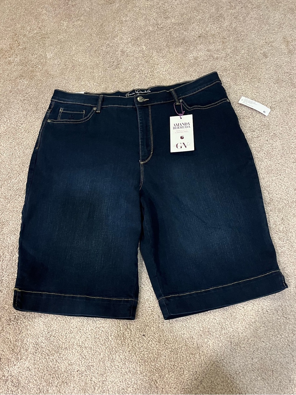 Gloria Vanderbilt Dark Wash Amanda Bermuda Shorts